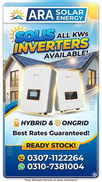 Solis Hybrid & On-Grid Inverters - All kws available in best rate