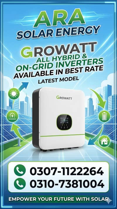 Growatt Hybrid & On-Grid Inverters | Latest Models | Best Rates