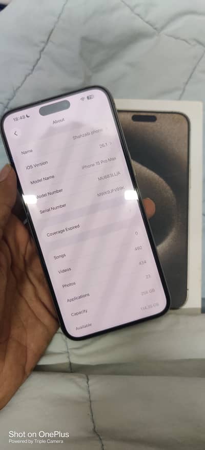 15 pro max jv with box 87 bettery natural collor