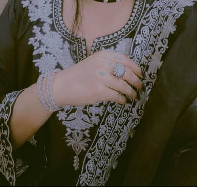 Fabric Silk black colour full embroidery dress organza Dupatta