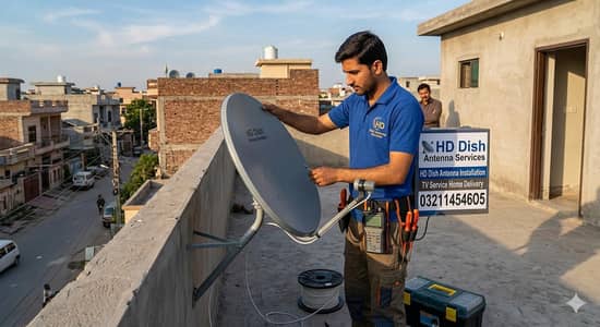 HD Dish Antenna installation TV service 032114546O5