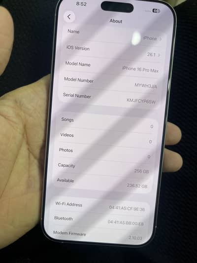 iPhone 16pro Max 256