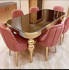 Dining Table//4,6 & 8 Chairs Dining/Wooden(top Glass)Dining/Dining