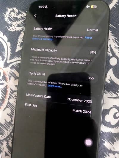 iPhone 15 Pro Max 256GB (JV) - BH 91%