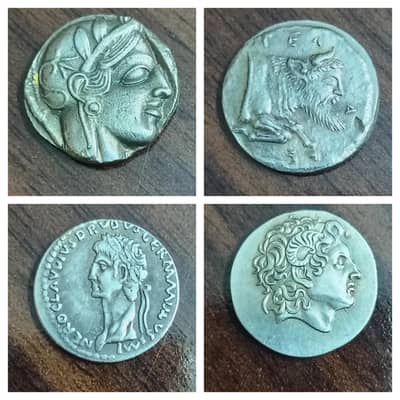 SET OF (4) INDO GREEK ANTIQUE COINS | ANCIENT COINS | OLD & RARE COINS