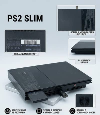 PS2 slim console (playstation) with 10 games download