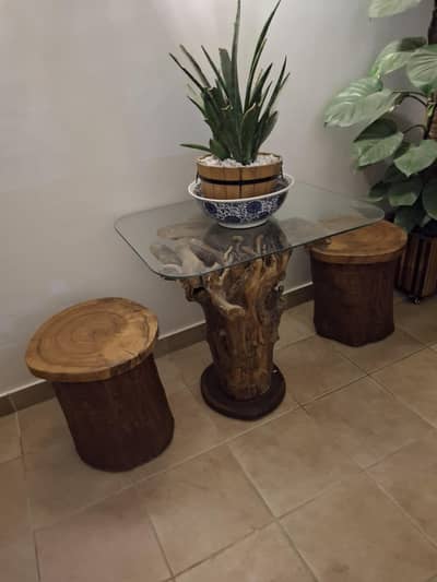 real wood garden or balcony set