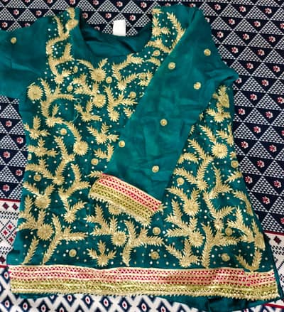 Preloved chiffon gotta work Langha choli (zinc)