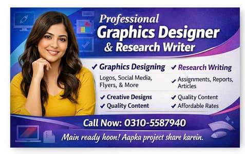 Professional Graphics Designer & Research Writer - High Quality