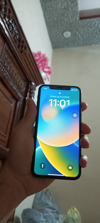 iPhone x PTA approved black colour with orignal cable