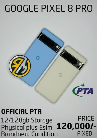 Google Pixel 8Pro 128gb Official PTA Approved