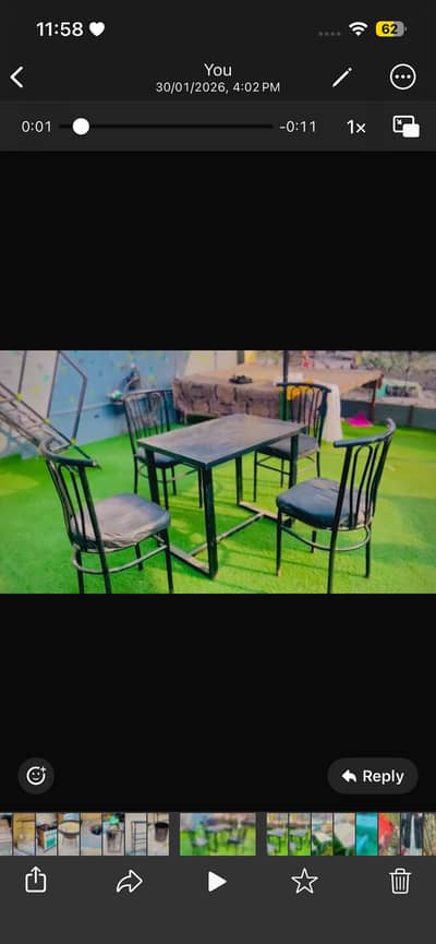 Cafe Style Metal Table + 4 Chairs