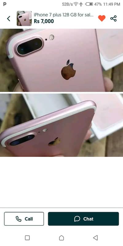 IPhone 7 plus 128 GB only WhatsApp number 03468556940