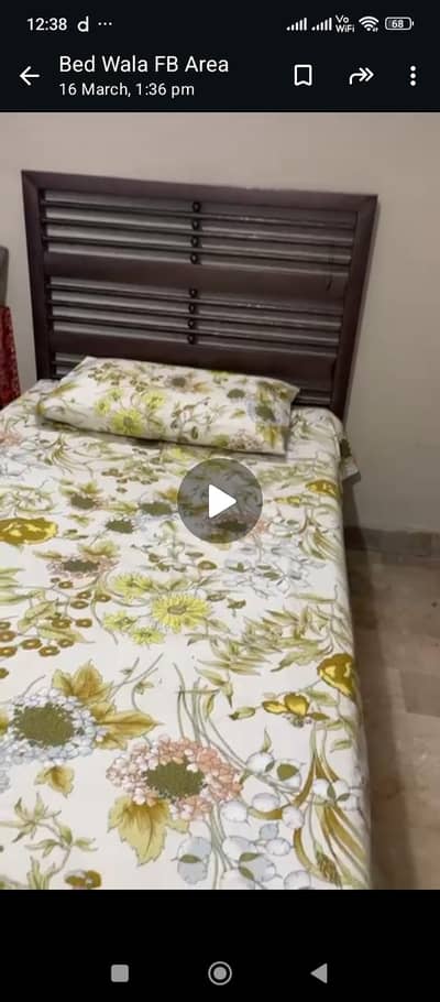 single bed  iron rod almost new 1 month used.