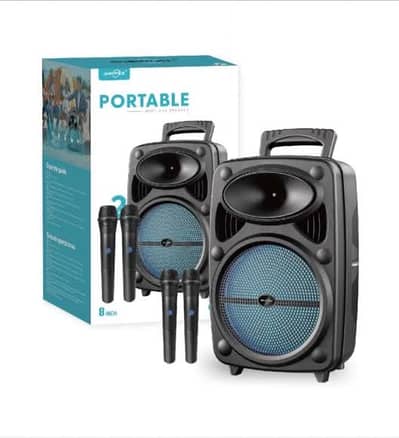 Portable Wireless Speaket with 2 mics