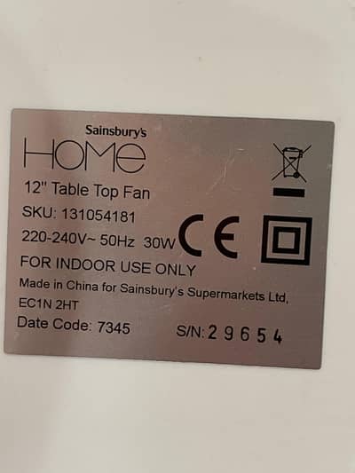 Saintsbury Home 12" \30 cm 30 Watts Electric Desk Fan