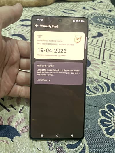 Infinix Note 50 like new home use 10/10 with charger box & power bank