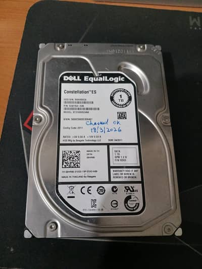 Almost brand new 1tb desktop hard disk