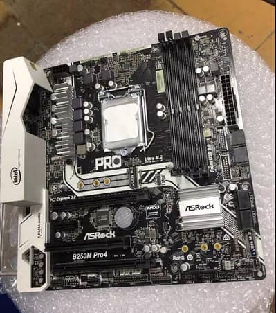 As rock b250 pro 4 ram slots 2 nvme motherboard+ i7 6th gen deal