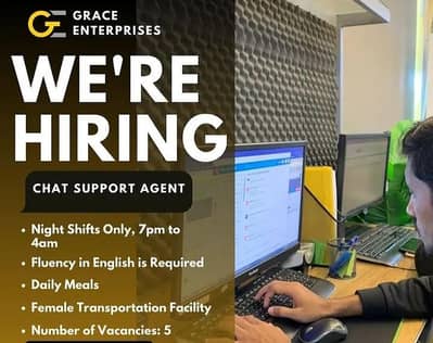 ​Night Shift Chat Support Agent - Grace Enterprises (Wapda Town)