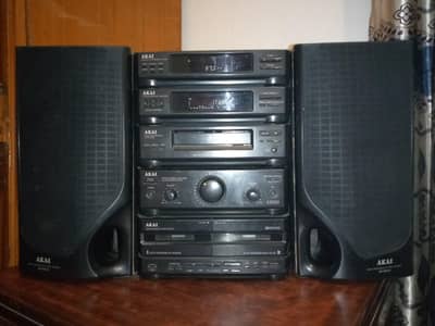 AKAI Original Sound System Deck with Speakers Full Working Condition