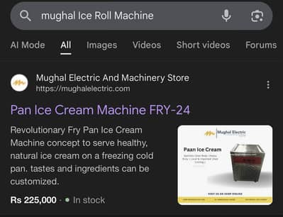 Mughal Brand Ice Cream Rolls Machine