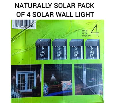 NATURALLY SOLAR PACK OF 4 SOLAR WALL LIGHT