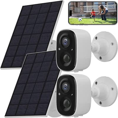 SOLAR ENERGY BATTERY POWERED SECURITY CAM 2PCS