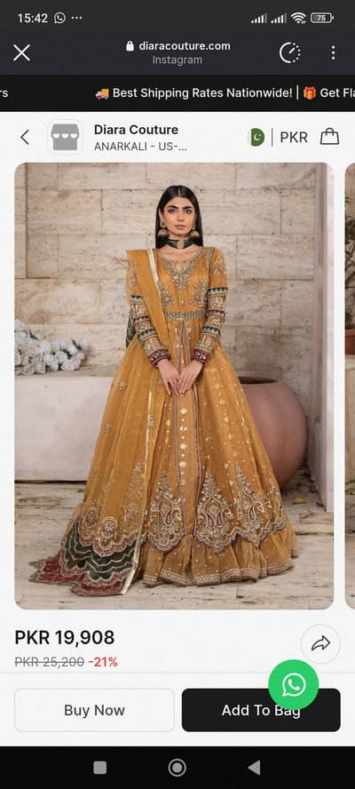 Full heavy mehndi dress tagged branded dairactaour