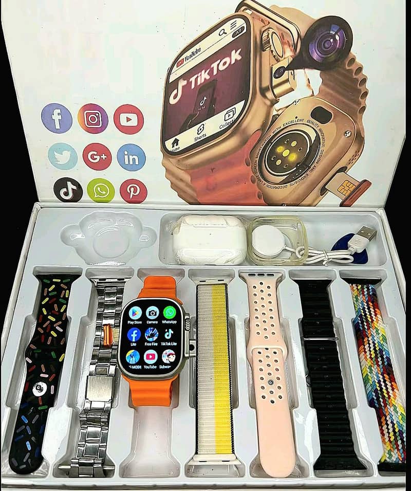 SIM WORKING SMART WATCH + FREE AIRPODS 0