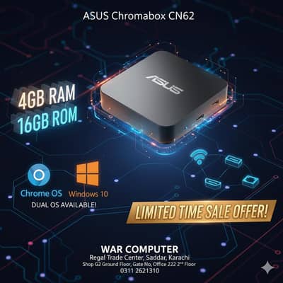 asus chromebox Cn62  chromebox mini pc 4gb rams  rs. 3500