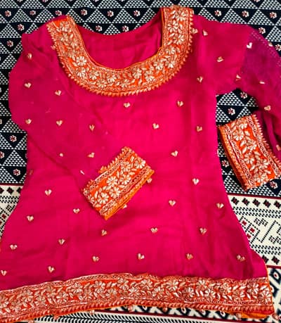 Chiffon gotta work mehndi langha choli