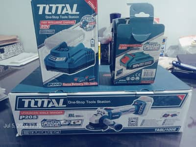 Total Angle Grinder with Battery & Charger