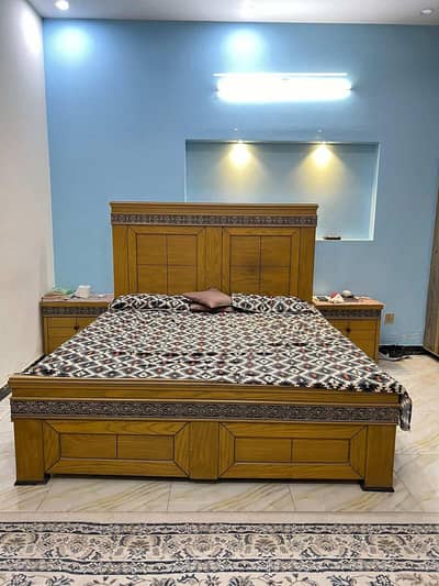 Wooden Double Bed For Sale - Strong & Stylish - Good Condition