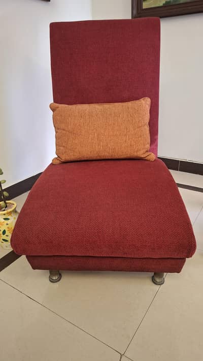 A pair of one seater sofas  Maroon