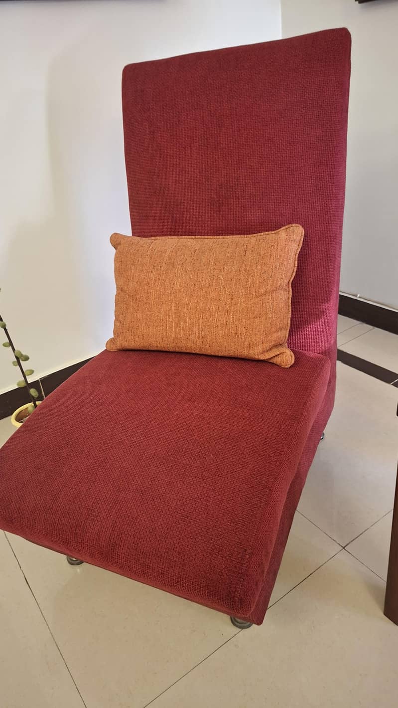 2 one Seater Sofas Maroon 1