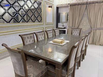 Dining table and 10 chairs