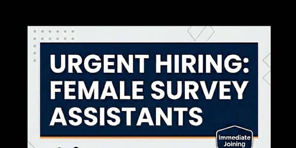 Part-Time Female Survey Assistants Required (Ahmedpur East)