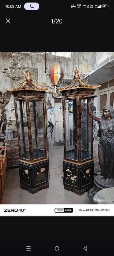 antique chinese showcase original french cabinet imported hutch wooden