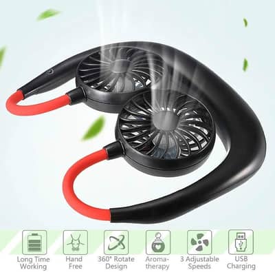 Portable Neck Fan for Outdoor & Office Use Black