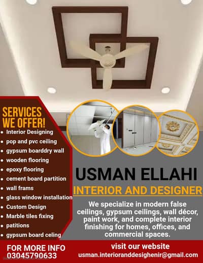 Gypsum board ceiling,  Gypsum board drywall partition, Office partiion