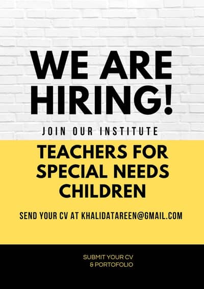 Teacher wanted for Special Needs Children