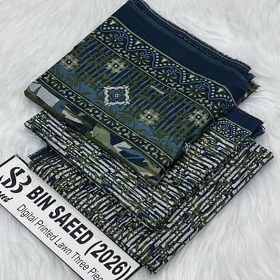 Binsaeed ladies wear 3pc unstiched suit for summer