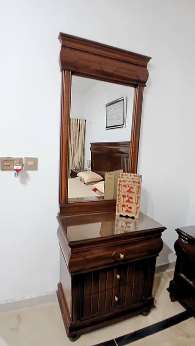 Premium Sheeshan  Wood Dressing Table  & King Size Bed Set
