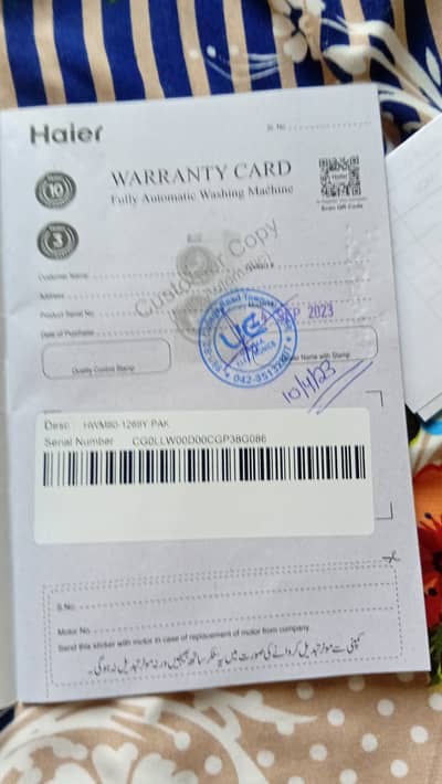 Haeir unused washing machine