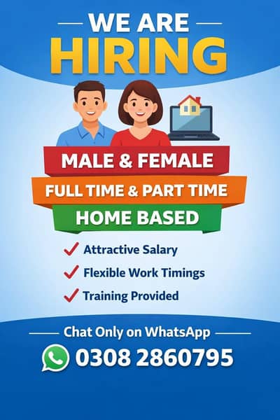 We are hiring Male/female required full time and part time