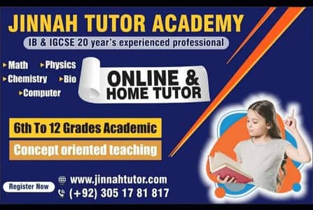 HOME/ONLINE TUTORS AVAILABLE KG TO FSC/O-A LEVEL,ICOM/BBA,BSC ALL AREA