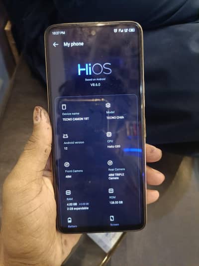 tecno camon 18 4+3 128