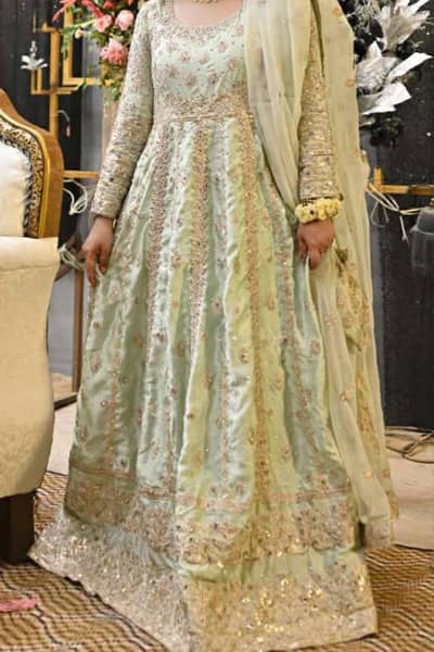 Haseens beautiful Maxi with cancan| Light Green color | Medium size |