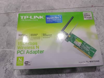 TP Link PCI Wifi Adapter 150 Mbps with antenna (like new with box)